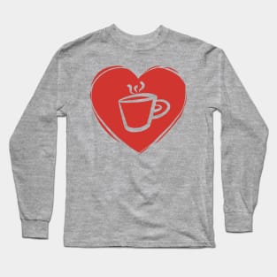 Coffee Heart design Long Sleeve T-Shirt